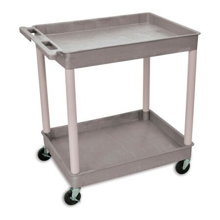 Luxor Luxor, H. Wilson Tray-Shelf Carts - 32inWx24inD Shelf - 38-1/2inH - Gray TC11-G